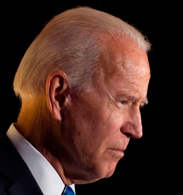 The hairline of Joe Biden