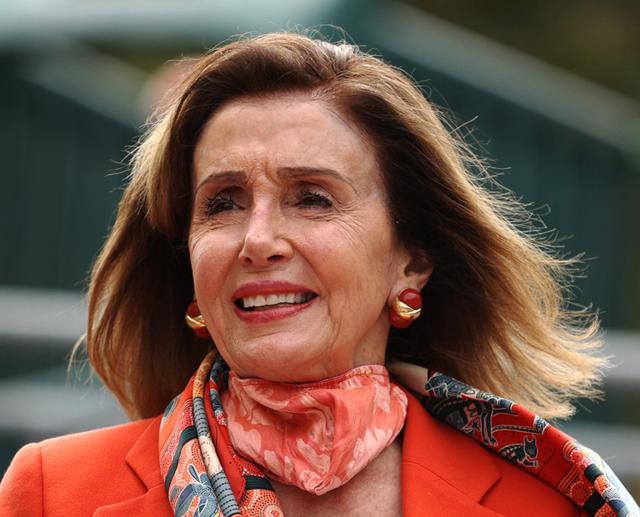 The hairline of Nancy Pelosi