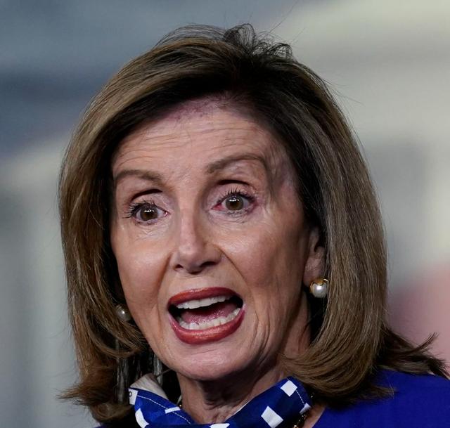 The hairline of Nancy Pelosi