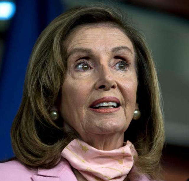 The hairline of Nancy Pelosi