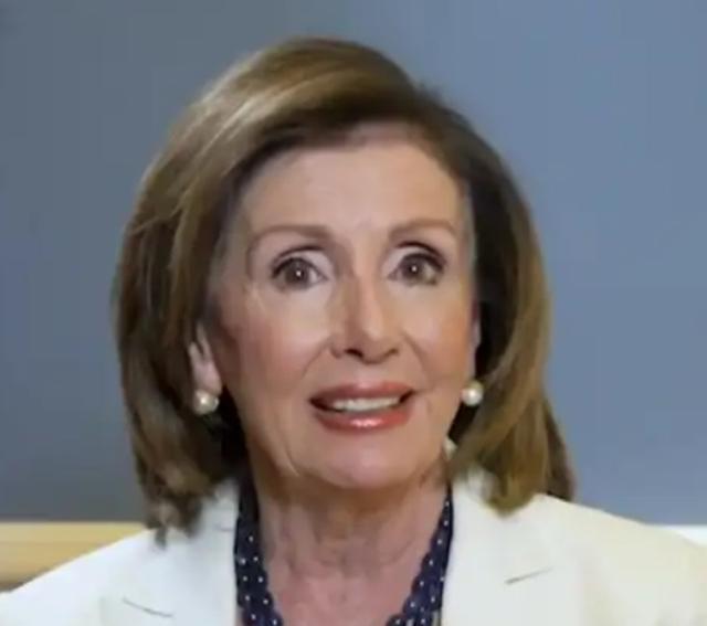 The hairline of Nancy Pelosi