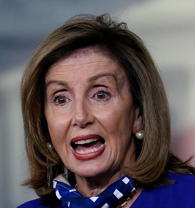 The hairline of Nancy Pelosi