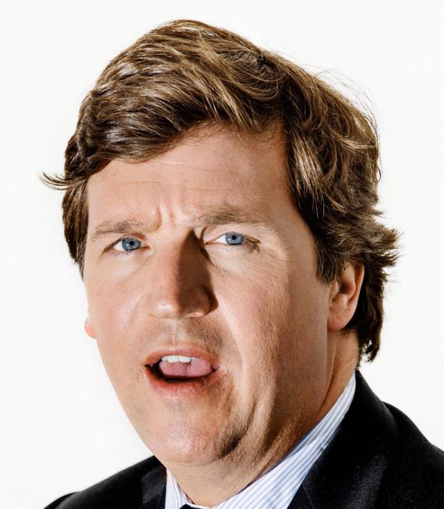 The hairline of Tucker Carlson