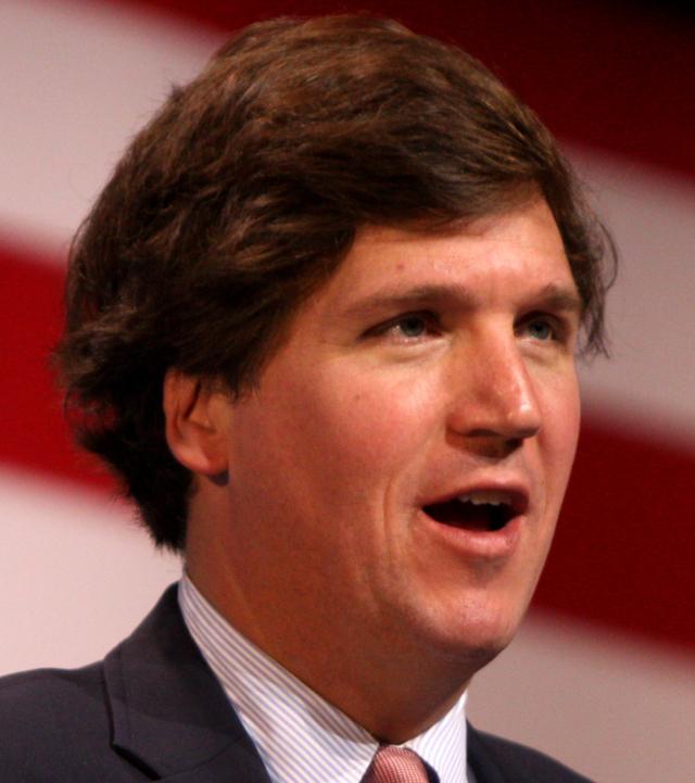 The hairline of Tucker Carlson