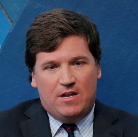 The hairline of Tucker Carlson